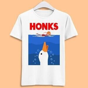Honk Jaws Honks Goose Duck Dnd Unisex Graphic T-Shirt Funny Gamer Gift